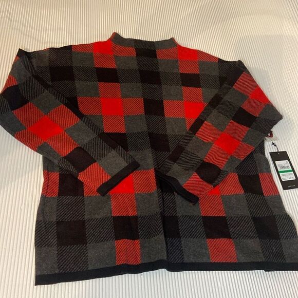 Jones New York Women's Mock Neck Long Sleeve Jacquard Sweater Large NWT - Picture 1 of 6